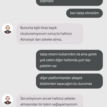 Vodafone Talep Etmediğim Kullanmadığım Yurt Dışı Paketi Ücreti