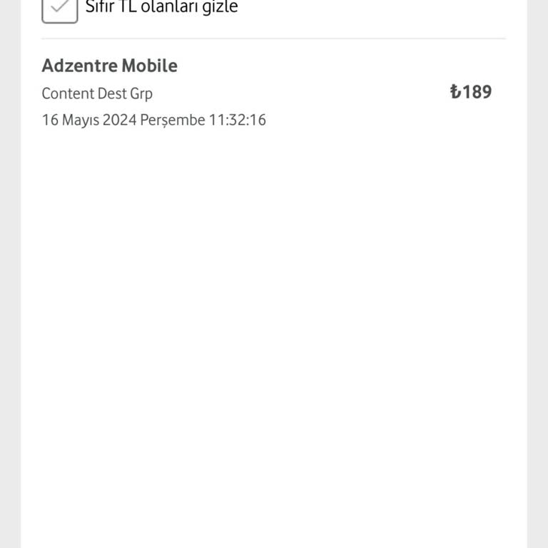 Adzentre Mobil Vodafone Extra Ücretlendirme Yapıyor