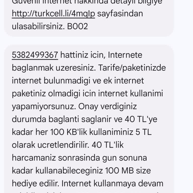 Turkcell Yanlış Mesaj Gönderimi