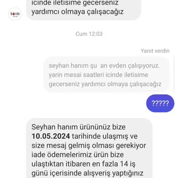 Bürde Giyim Firmayı Şikayet Ediyorum