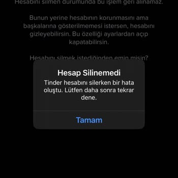 Tinder Hesap Silme Mağduriyeti