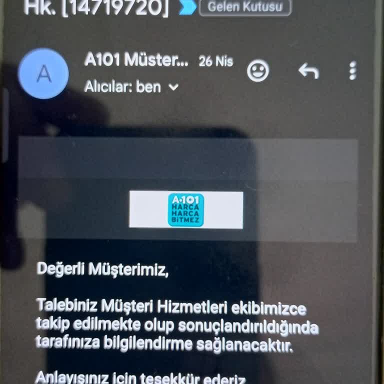 A101 İnternet Alışverişi Ürün Gelmedi