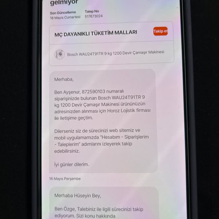 Horoz Lojistik'in İadeyi Teslim Almaması