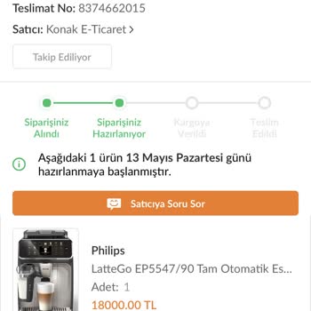 Trendyol Ürün Kargoya Verilmedi
