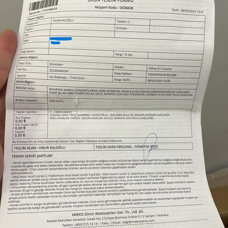 MIEKO Mieko Servisi Müşterisine Önem Vermiyor