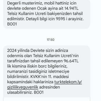 Bimcell Fazla İstenen Telsiz Ücreti