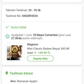 Magnum Sağlıksız Ürün Deneyimi Ve Müşteri Hizmetleri Sorunu