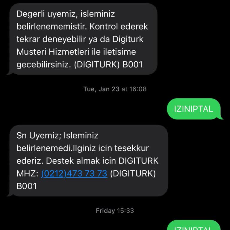Digiturk Tod TV Mesaj İptali Kabul Etmiyor
