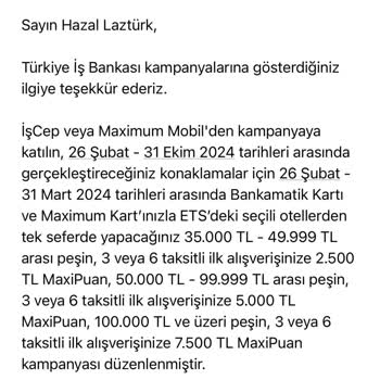 İş Bankası Etstur Puan Kampanyasından Puanların Yüklenmemesi