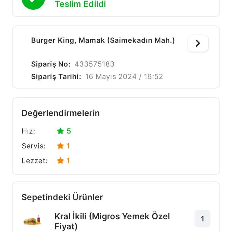 Migros Yemek Para İadesi Yapılmıyor