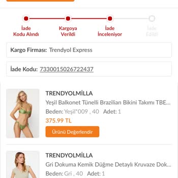 Trendyol Milla Kargoyu Kaybedip İademi Yapmadılar