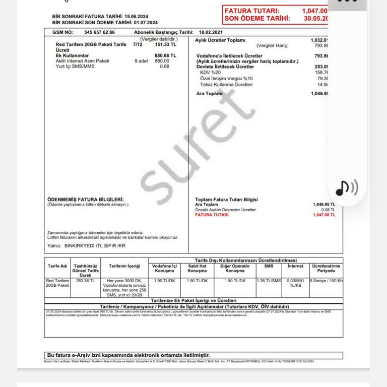 Vodafone Paket Aşımı Oldu Habersiz