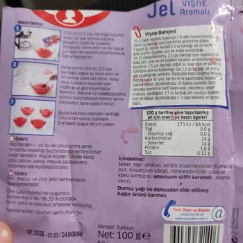 Dr. Oetker Vişneli Jel Donmuyor.