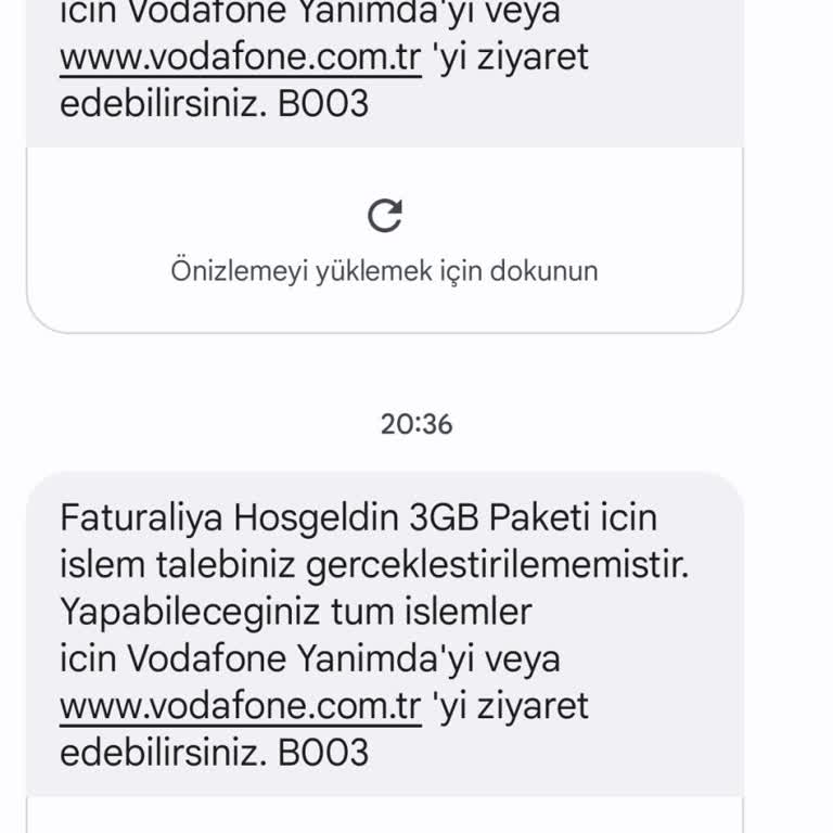 Vodafone Hediye İnternet Sıkıntısı