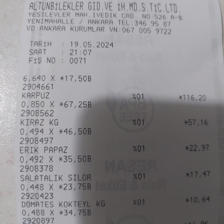 Yemeksepeti Altunbileklerden Çürük Meyveler