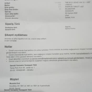 Lenovo Bilgisayar Boşuna Kasko Ücreti Ödemeyin