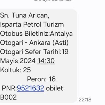 Isparta Petrol Turizm Antalya AŞTİ Otobüs Yolculuğunda Mağduriyet Ve Teçhizat Sorunu