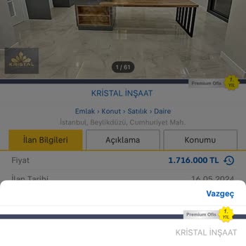 Kristal İnşaat Sahibinden.com Ev Fiyatları Yalanı!