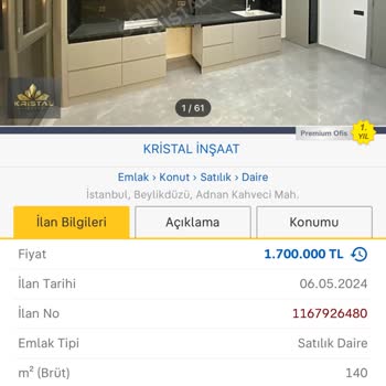 Kristal İnşaat Sahibinden.com Ev Fiyatları Yalanı!