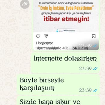 Evde Paketleme İşi İçin WhatsApp Üzerinden Kayıt Oluşturuldu.