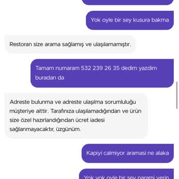 Getir Siparişim Gelmedi. Restoran Haksızca Savunuldu İade Yapılmadı