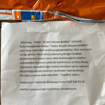 Trendyol'dan Bisiklet İstedim, Kağıt Yollandı
