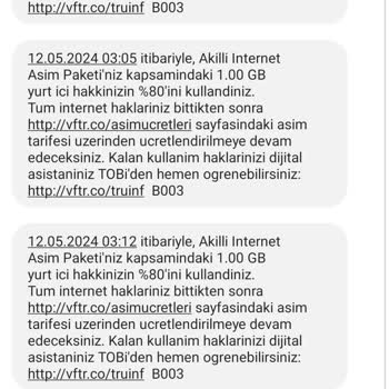 Vodafone Gece İnternet Hakkımı Bitiriyor