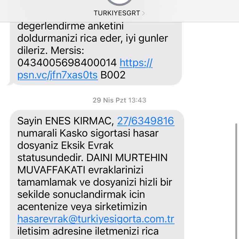 Türkiye Sigorta Pert Araç Ödemesi Yapmıyor