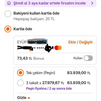 Hepsiburada Taksit Anlaşmasına Uyulmaması / Müşteri Mağduriyeti Hak.