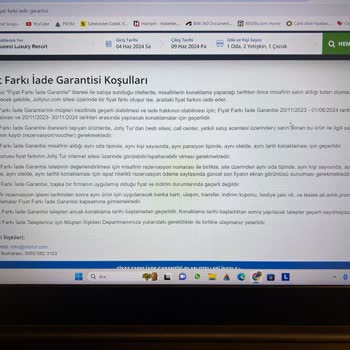 Jolly Tur Erken Rezervasyon Pişmanlığı