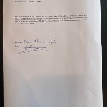 Jolly Tur Erken Rezervasyon Pişmanlığı