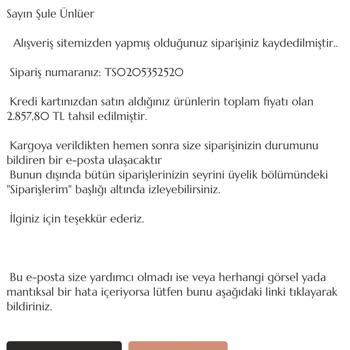 Bernardo Eksik Ürün Gönderildi