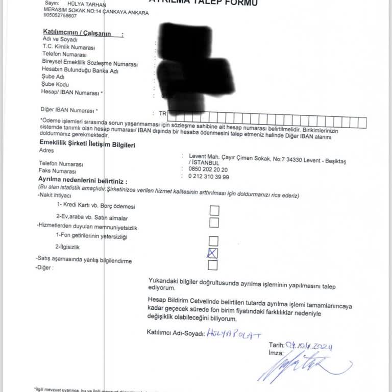 Türkiye Sigorta BES İptalinde Parayı 2 Ay Sonra Bile Vermiyor