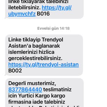 Trendyol Yanlış Gönderilen İadeyi Aldırmıyor.