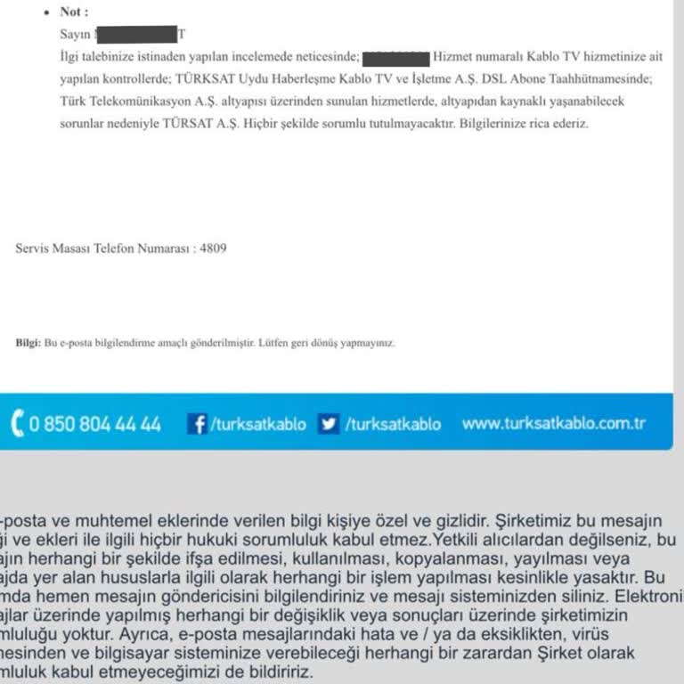 Kablo Net TÜRKSAT Sunmadığı Hizmetin Faturasını Gönderiyor