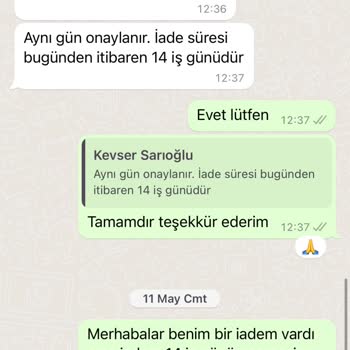 Kevser Sarıoğlu İadelerin Ücretlerini Yapmıyor