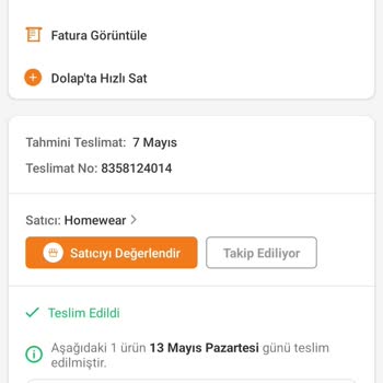 Trendyol Ürün Kayıp Ve Teslim Edildi Gözüküyor.