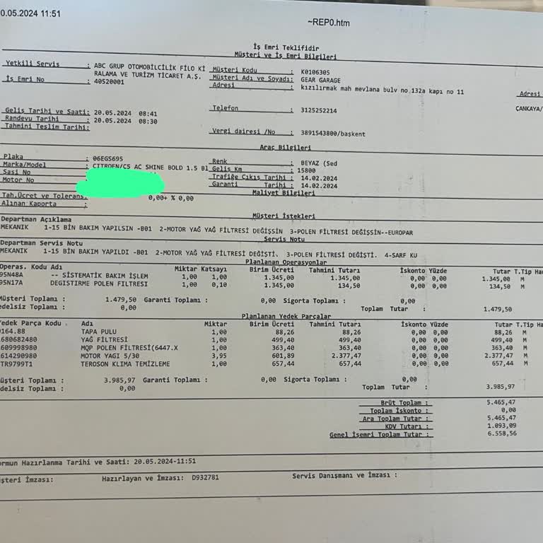 ABC Oto (Ankara) İlk Bakım Randevu Ve Teslimat Sürecindeki Aksaklıklar