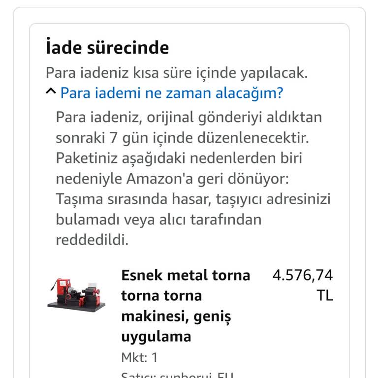 Amazon Para İadesi Bekliyorum