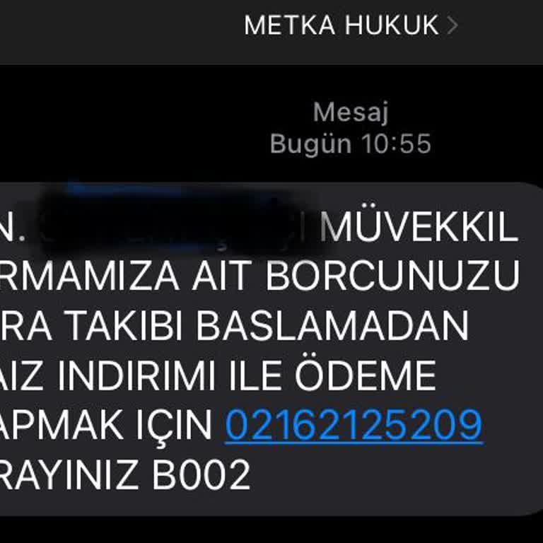 Metka Hukuk (SMS) Haksız İcra Takibi Ve Kişisel Veri İhlali