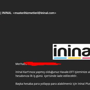 Ininal Probleme mit Geld einzahlen nach Konto-Upgrade