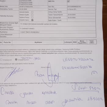 Samsung Ayıplı Kusurlu Mal Hatasını Kabul Etmiyor