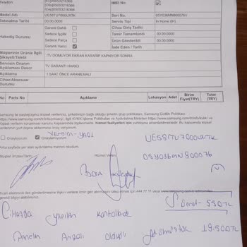 Samsung Ayıplı Kusurlu Mal Hatasını Kabul Etmiyor