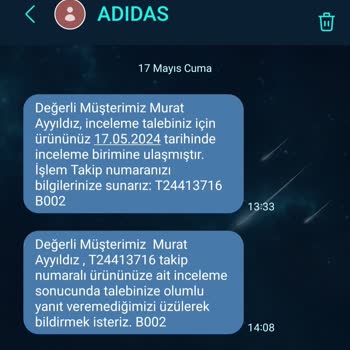 Adidas Kusurlu Ürünümün İade Olmaması