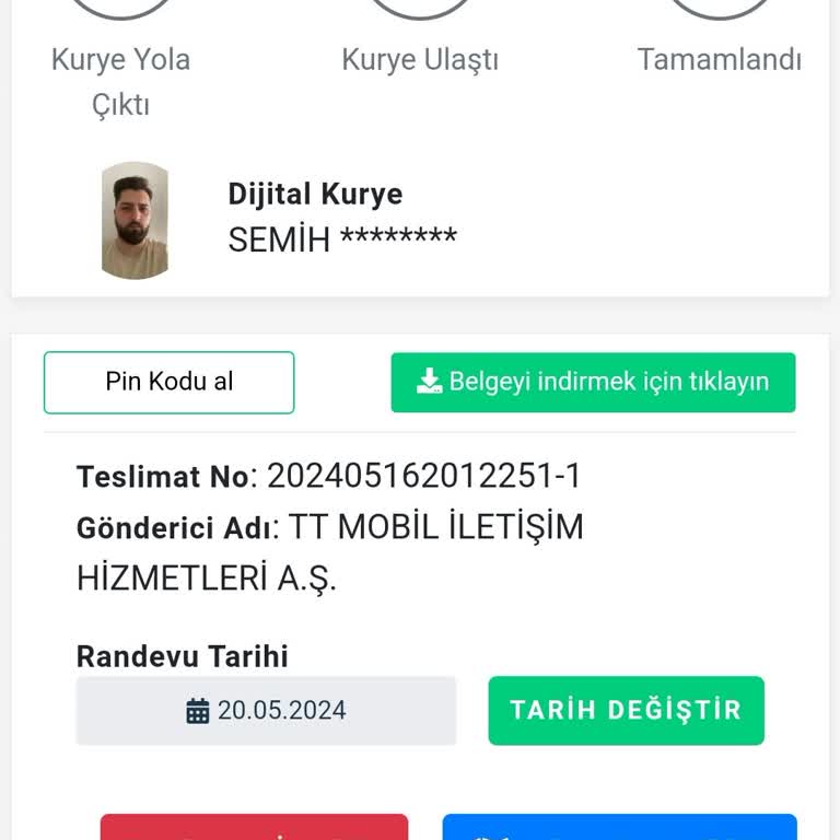 Dijital Kurye Sim Kartımı Teslim Etmiyor