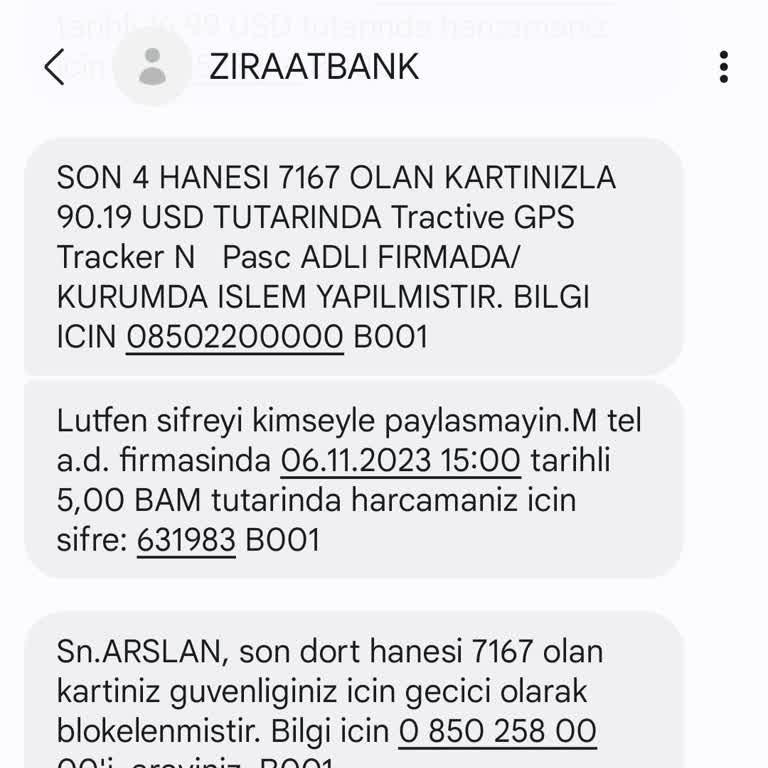 T. C. Ziraat Bankası A. Ş. Hakkında Şikayetçiyim 06.11.2023 Tarihinde
