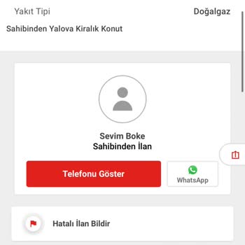 Hepsiemlak Yalova Kiralık Daire İlanıyla İlgili Güvenlik Endişesi