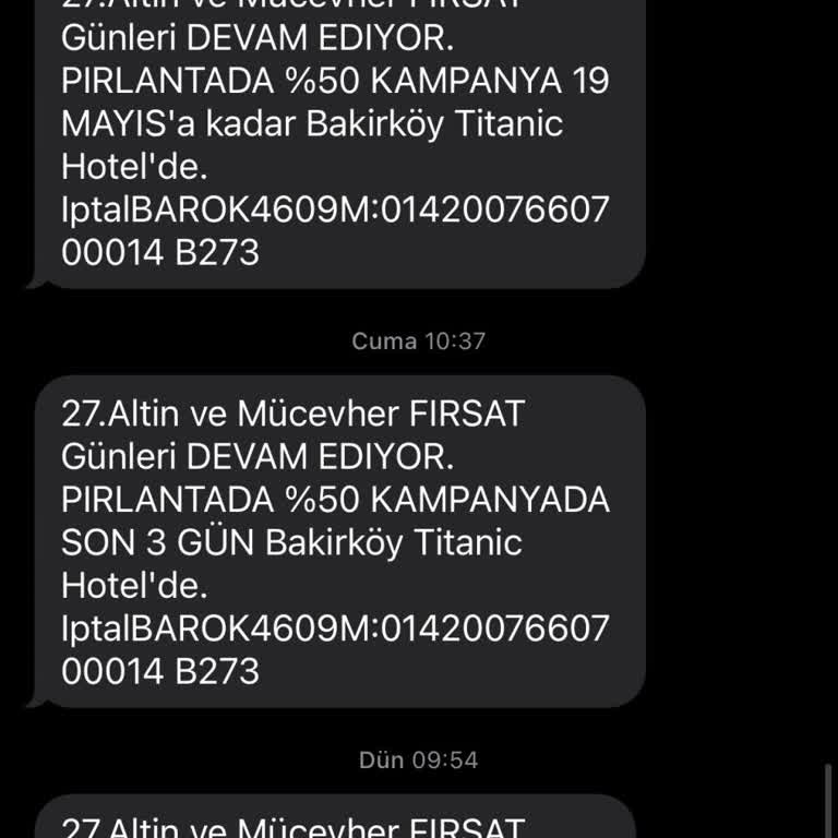 Barok Kuyum İzinsiz Ticari İleti