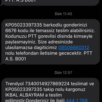 PTT Kargo Kargomu Yanlış Kişiye Teslim Etmiş Ancak Bana Bilgi Vermiyor