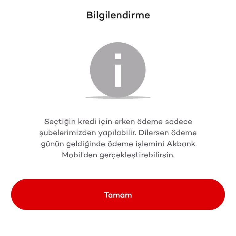 Akbank Taksiti Erken Ödemeye İzin Vermiyor...!